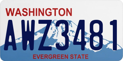 WA license plate AWZ3481