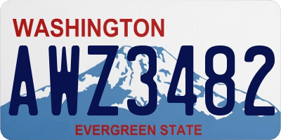 WA license plate AWZ3482