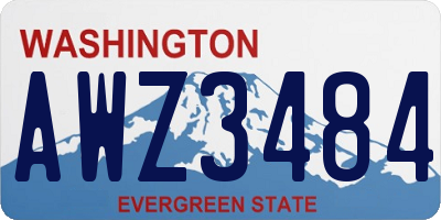WA license plate AWZ3484