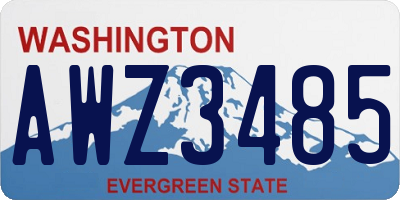 WA license plate AWZ3485