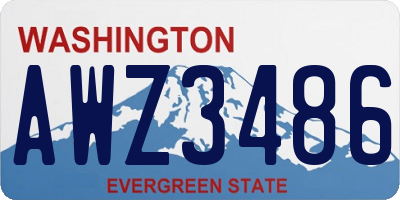 WA license plate AWZ3486