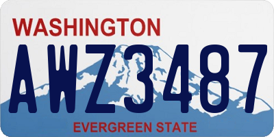 WA license plate AWZ3487
