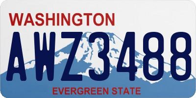 WA license plate AWZ3488