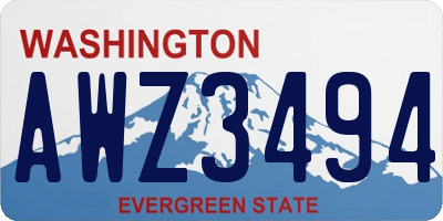 WA license plate AWZ3494
