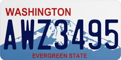 WA license plate AWZ3495