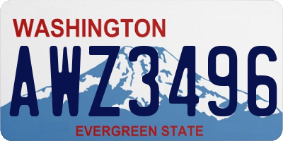 WA license plate AWZ3496