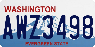 WA license plate AWZ3498
