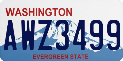 WA license plate AWZ3499