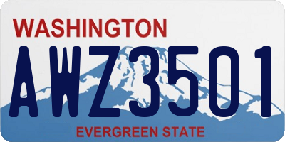WA license plate AWZ3501