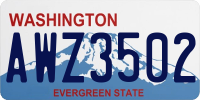 WA license plate AWZ3502