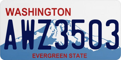 WA license plate AWZ3503