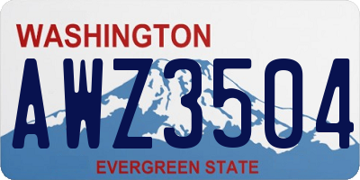 WA license plate AWZ3504