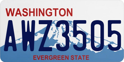 WA license plate AWZ3505
