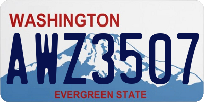 WA license plate AWZ3507