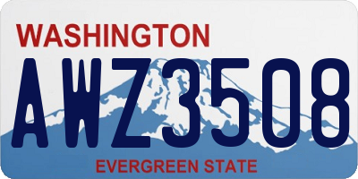 WA license plate AWZ3508