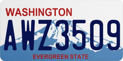 WA license plate AWZ3509