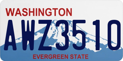 WA license plate AWZ3510
