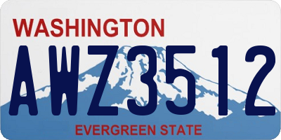 WA license plate AWZ3512