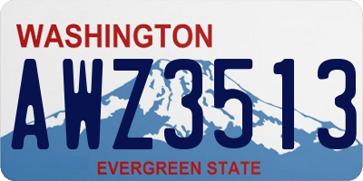 WA license plate AWZ3513