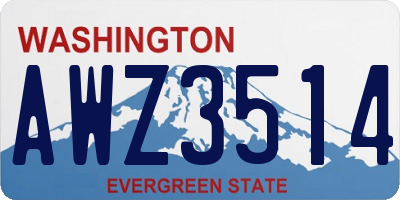 WA license plate AWZ3514