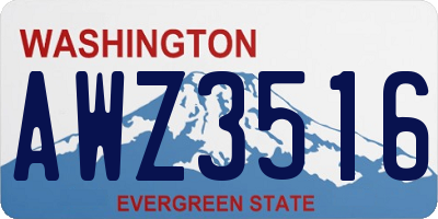 WA license plate AWZ3516