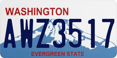 WA license plate AWZ3517