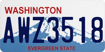 WA license plate AWZ3518