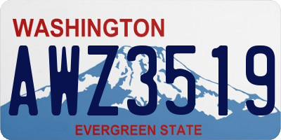 WA license plate AWZ3519