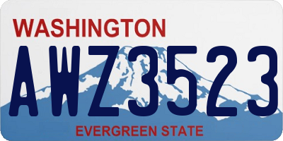 WA license plate AWZ3523