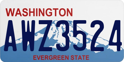 WA license plate AWZ3524