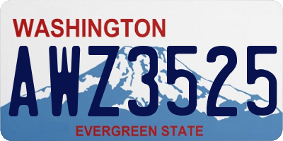 WA license plate AWZ3525