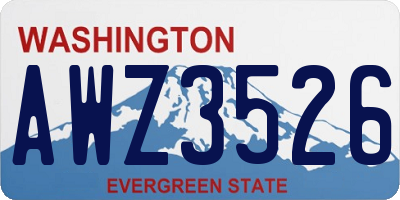 WA license plate AWZ3526