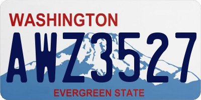 WA license plate AWZ3527
