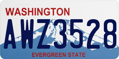 WA license plate AWZ3528