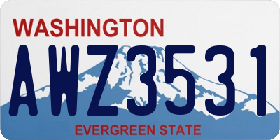 WA license plate AWZ3531