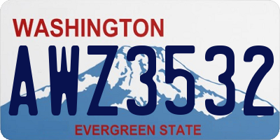 WA license plate AWZ3532