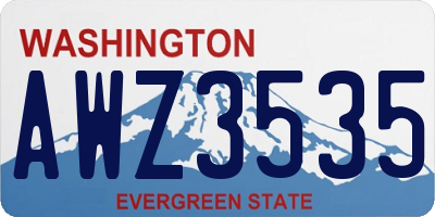WA license plate AWZ3535