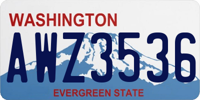 WA license plate AWZ3536