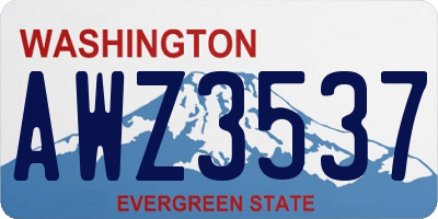 WA license plate AWZ3537