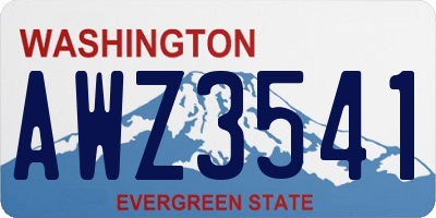 WA license plate AWZ3541