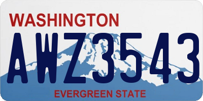 WA license plate AWZ3543