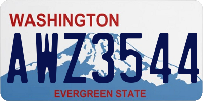 WA license plate AWZ3544
