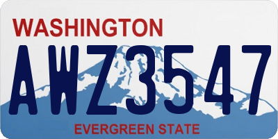 WA license plate AWZ3547