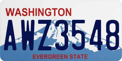 WA license plate AWZ3548