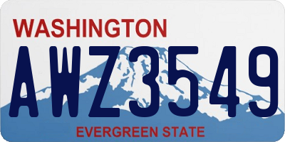 WA license plate AWZ3549