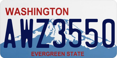 WA license plate AWZ3550