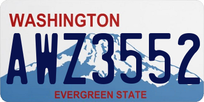 WA license plate AWZ3552
