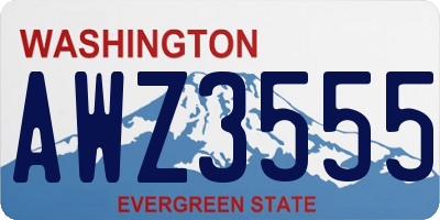 WA license plate AWZ3555