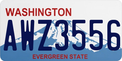 WA license plate AWZ3556