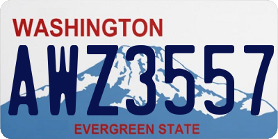 WA license plate AWZ3557